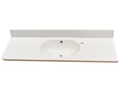 Umywalki - Umywalka wpuszczana w blat, prostokątna, biała, 133 x 43,5 cm - miniaturka - grafika 1