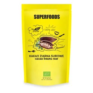 Bio Planet seria SUPERFOODS KAKAO ZIARNA SUROWE BIO 200 g - 5907814668073 - Suplementy naturalne - miniaturka - grafika 1