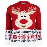 Swetry damskie - Brzydki świąteczny sweter damski i męski Świąteczny sweter "Rudolf" Rozmiar XXL - miniaturka - grafika 1