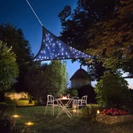 Parasole ogrodowe - Perel Żagiel przeciwsłoneczny z LED, nocne niebo, 3,6 m, granatowy - miniaturka - grafika 1