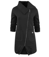 Bluzy damskie - Cienka długa bluza ze skośnym suwakiem i kominem BEATA - Empik - miniaturka - grafika 1