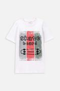Koszulki dla chłopców - Coccodrillo t-shirt bawełniany dziecięcy kolor biały z nadrukiem - miniaturka - grafika 1