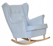 Fotele - Fotel Uszak bujany WELUR pastelowe niebieskie lux - miniaturka - grafika 1