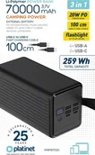 Powerbanki - PLATINET POWER BANK 70000 mAh 20W PD FLASHLIGHT USB-C 1M CABLE [46014] - miniaturka - grafika 1