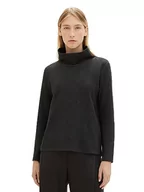 Bluzy damskie - TOM TAILOR Bluza damska, 34026 - Heringbone Structure Anthra, L - miniaturka - grafika 1