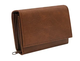 Portfel Damski Poziomy Ze Skóry Ekologicznej, Zamykany Klapką Z Zatrzaskiem - Portfele - miniaturka - grafika 1