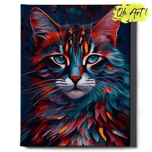 Obraz Malowanie po numerach NA RAMIE, 40x50, Różnokolorowy kot | Oh Art! - Malowanie po numerach Obraz Malowanie po numerach NA RAMIE, 40x50, Różnokolorowy kot | Oh Art! - Malowanie po numerach - miniaturka - grafika 1