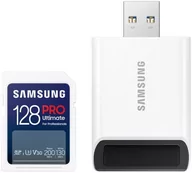 Karty pamięci - Samsung SDXC PRO Ultimate 2023 128 GB V30 U3 UHS-I (200 MB/s) + czytnik SD - miniaturka - grafika 1