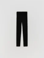 Swetry dla dziewczynek - Reserved - Dzianinowe legginsy z wiskozą - czarny - miniaturka - grafika 1