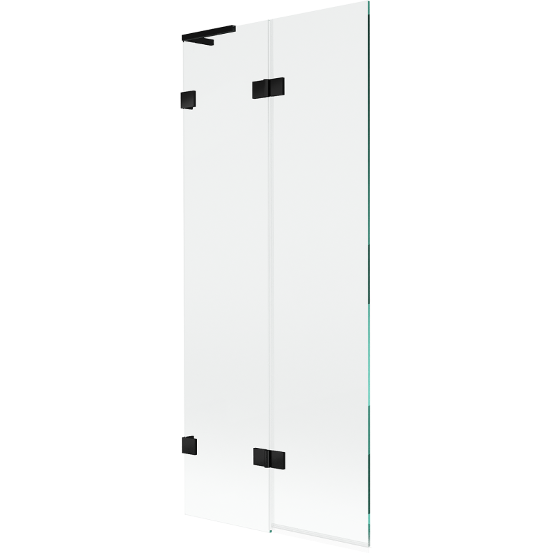 Mexen Lunar L parawan nawannowy 2-skrzydłowy lewy 80 x 150 cm, transparent, czarny - 897L-080-100-70-00-L