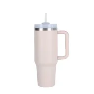 Kubki termiczne - KUBEK TERMICZNY ZE SŁOMKĄ 1200ML KUBEK TERMICZNY ZE SŁOMKĄ PUDROWY RÓŻ - miniaturka - grafika 1