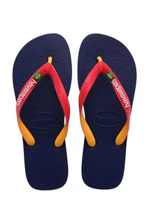 Buty dla dziewczynek - Havaianas japonki dziecięce BRASIL MIX kolor granatowy - grafika 1