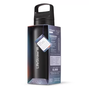 LifeStraw Go 2.0 Czarna stalowa butelka filtrująca 1L Black Steel - Butelki filtrujące - miniaturka - grafika 3