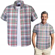 Koszule męskie - KOSZULA Męska w KRATKĘ z Krótkim Rękawem REGULAR FIT Bawełna XL Pako Jeans - miniaturka - grafika 1