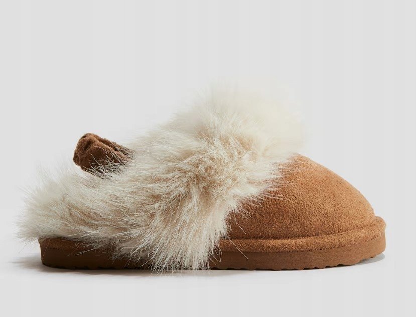 H&M KAPCIE DZIECIĘCE BRĄZOWE OCIEPLANE WSUWANE 32-33 Y6E
