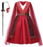 Stroje karnawałowe - Strój Przebranie Sukienka Mulan Miecz 110/116, Hopki - miniaturka - grafika 1