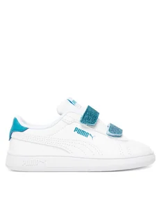 Puma Sneakersy Smash 3.0 L Glitter Velcro V Inf 395610 08 Biały - Buty dla dziewczynek - miniaturka - grafika 1