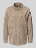 Koszule damskie - Bluzka sztruksowa o luźnym kroju z kieszeniami na piersi model ‘JANINE-RAI’ - miniaturka - grafika 1