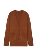 Kurtki damskie - ECOALF Sweter damski Cardaalf, z długim rękawem, wełniany z recyklingu sweter z dzianiny, kurtka damska wełniana kurtka z dzianiny, wygodna i wszechstronna, rozmiar M, kolor orzecha włoskiego, Orzech, - miniaturka - grafika 1