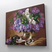 Malowanie po numerach - Gałązki bzu w dzbanie - Malowanie po numerach 50x40 cm - miniaturka - grafika 1