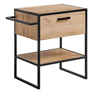 Szafki łazienkowe - Szafka pod umywalkę 70cm 1 Szuflada Kolekcja Brooklin Dąb Craft Złoty, Czarny mat - miniaturka - grafika 1