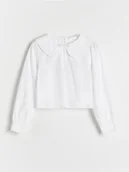 Bluzki dla dziewczynek - Reserved - Krótka koszula - biały - miniaturka - grafika 1