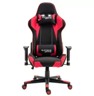 Fotele gamingowe - Fotel Gamingowy PlayMaker Black/Red Tkanina, regulacja podłokietników i oparcia - miniaturka - grafika 1