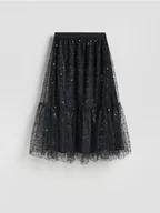 Spódnice - Reserved - Tiulowa spódnica z cekinami - czarny - miniaturka - grafika 1