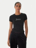 Koszulki i topy damskie - Juicy Couture T-Shirt Esme JCWCT225323 Czarny Slim Fit - miniaturka - grafika 1