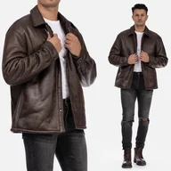 Kurtki męskie - Kurtka Męska Overshirt Ocieplana Przejściowa Brązowa ZARA 0993/407/700 M Brązowy - miniaturka - grafika 1