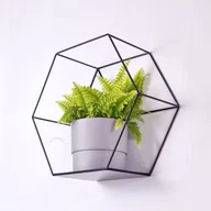 Półki do salonu - Metalowa półka, kwietnik czarna HEX PLUS - miniaturka - grafika 1