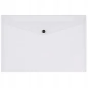 Teczki i skoroszyty - TECZKA KOPERTOWA NA ZATRZASK A4 Q-CONNECT TRANSPARENTNA - miniaturka - grafika 1