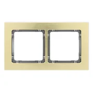 Klawisze i ramki - Karlik Ramka podwójna Deco metal - mosiądz szczotkowany,grafit - miniaturka - grafika 1