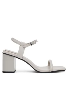 Calvin Klein Sandały Block Heel Sandal 75 Lth HW0HW02650 Szary - Sandały damskie - miniaturka - grafika 1