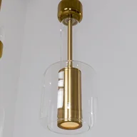 Lampy sufitowe - Lampa wisząca Kare Candy Bar, kolor złoty, stal, szkło, 3-punktowa. - miniaturka - grafika 1