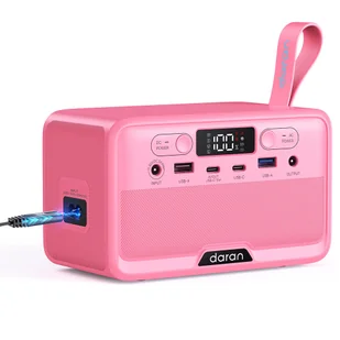Przenośna stacja zasilania DaranEner YOUYO R100 100W, 4 porty USB, 1 port DC i 2 porty AC, bateria LiFePO4 89,6Wh - Różowy - Akumulatory ogólnego zastosowania Przenośna stacja zasilania DaranEner YOUYO R100 100W, 4 porty USB, 1 port DC i 2 porty AC, bateria LiFePO4 89,6Wh - Różowy - Akumulatory ogólnego zastosowania - miniaturka - grafika 1