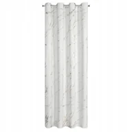 Zasłony - Zasłona welurowa 140x250 biała złota na przelotkach Eurofirany - miniaturka - grafika 1