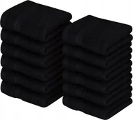 Ręczniki - RĘCZNIKI DO TWARZY X12 BAWEŁNIANIE ŚCIERECZKI 30 x 30cm CZARNE RĘCZNIKI - miniaturka - grafika 1