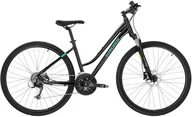 Rowery - Rower crossowy damski Kross Evado 5.0 D 28 L(19") czarny/turkusowy połysk - miniaturka - grafika 1