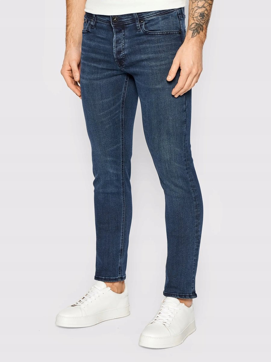JACK&JONES MĘSKIE SPODNIE JEANSOWE GRANATOWE 34/34 17CA