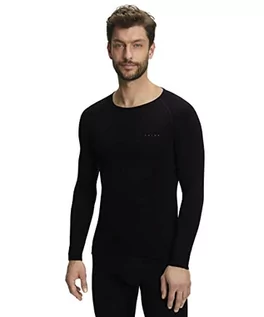 Koszulki sportowe męskie - Falke męska koszulka z długim rękawem Warm Tight Fit, Sport Performance Materiał, 1 sztuka czarny czarny (Black 3000) S - grafika 1