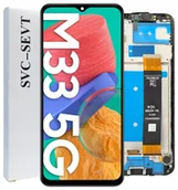 Części serwisowe do telefonów - ORYGINAŁ WYŚWIETLACZ EKRAN LCD SZYBKA DOTYK DO SAMSUNG GALAXY M33 5G RAMKA - miniaturka - grafika 1