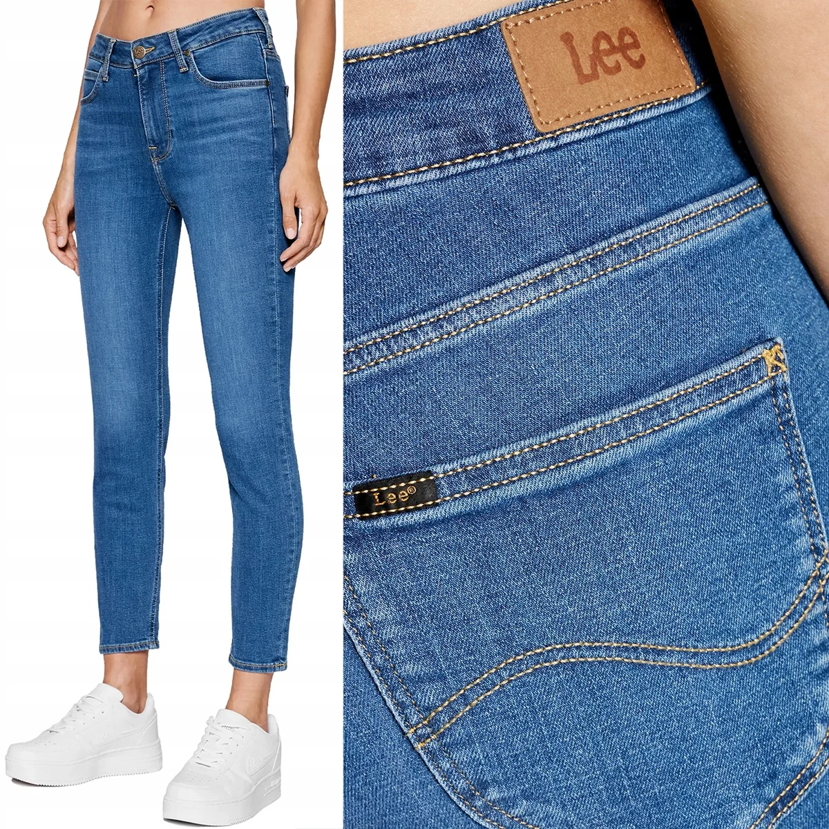 Lee Scarlett High MidMadison wysokie damskie spodnie jeansowe rurki W24 L31