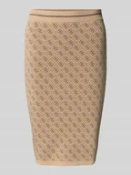 Spódnice - Spódnica o długości do kolan z prążkowanymi wykończeniami model ‘LISE’ - miniaturka - grafika 1