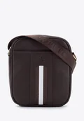 Torby męskie - Męska listonoszka skórzana z tasiemką mała ciemny brąz - Wittchen - miniaturka - grafika 1
