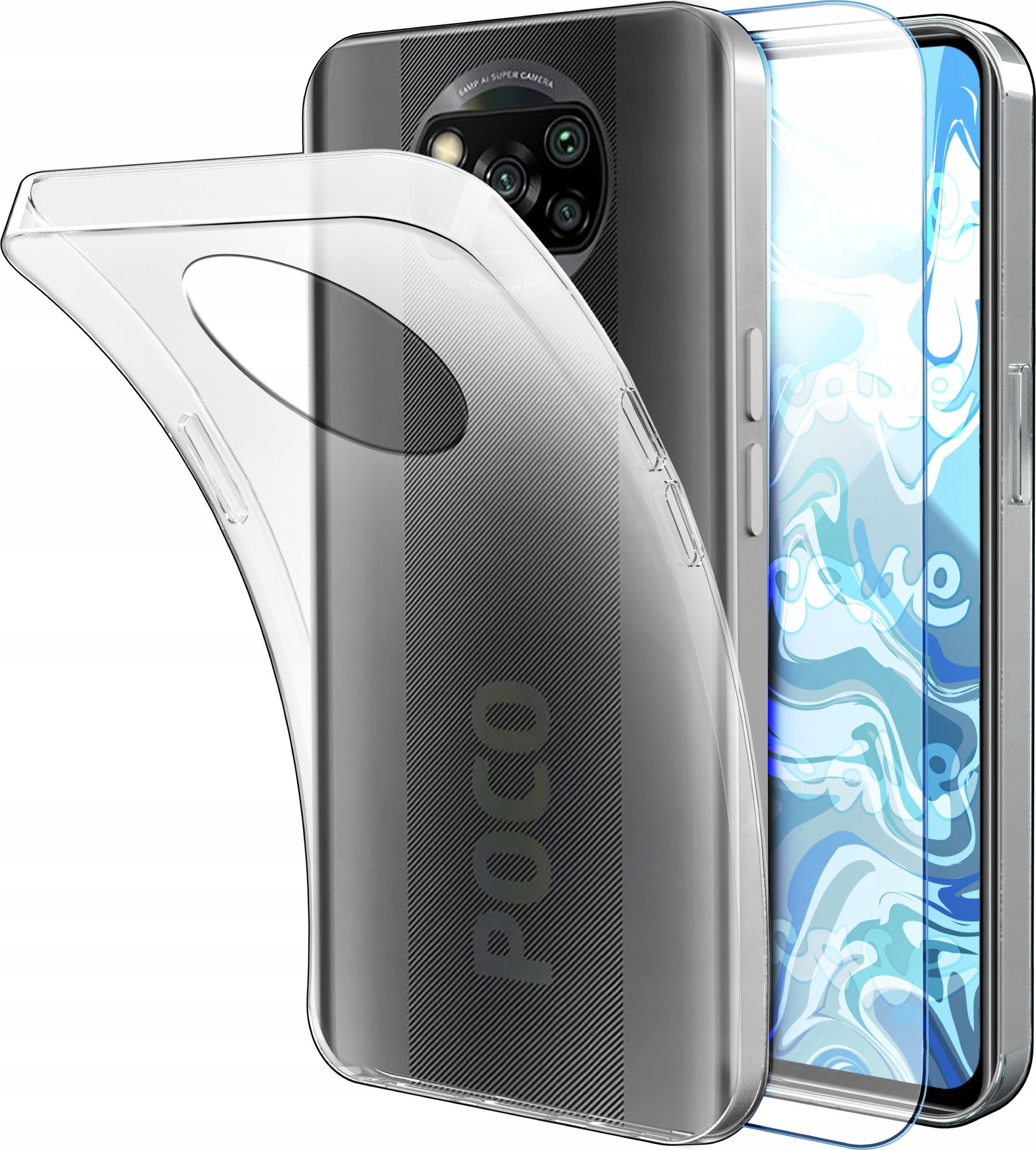 Hello Case ETUI DO XIAOMI POCO X3 / X3 PRO / NFC CASE SILIKON POKROWIEC CLEAR SZKŁO