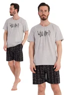 Piżamy damskie - Piżama Męska bawełna z krótkimi spodniami Vienetta XXL - miniaturka - grafika 1
