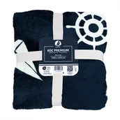 Koce - Koc polarowy 200x220 granatowy, ciepły, miękki DLA ALERGIKÓW - miniaturka - grafika 1