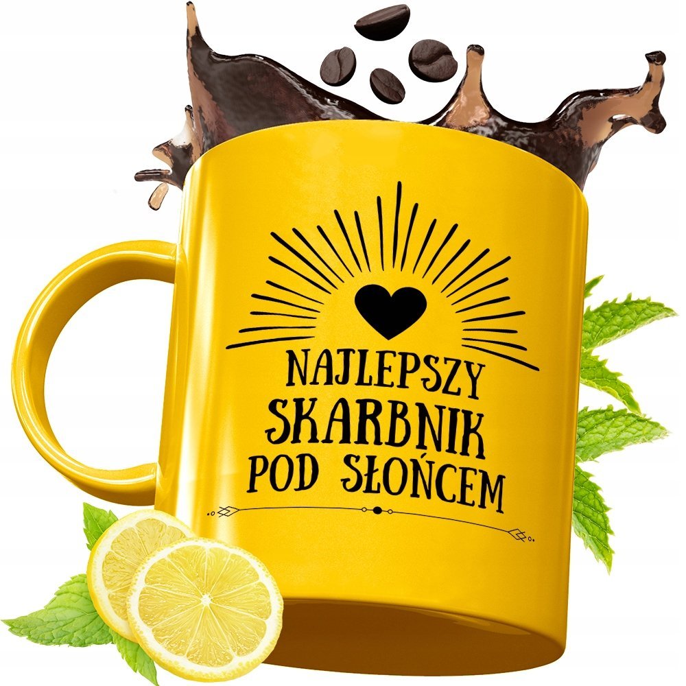 Złoty Kubek Premium Dla Skarbnika Prezent z Nadrukiem ze Zdjęciem + Opakowanie na prezent (wzór 03)