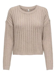 ONLY Sweter w kolorze beżowym - Swetry damskie - miniaturka - grafika 1